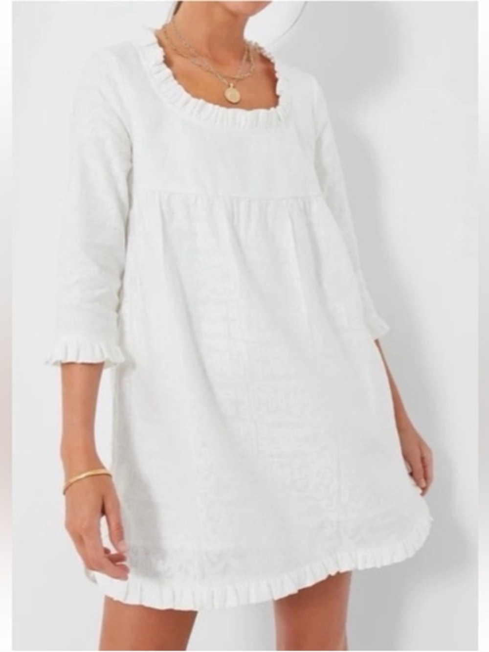 Tuckernuck Clara White Textured Mini Dress